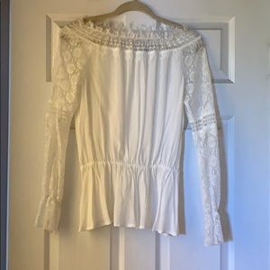 White lace long sleeve blouse from Kittenish
